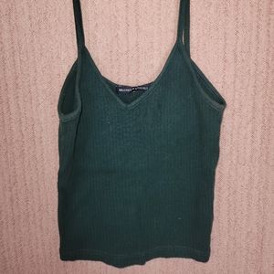 Ribbed Hunter Green Cropped Tank Top